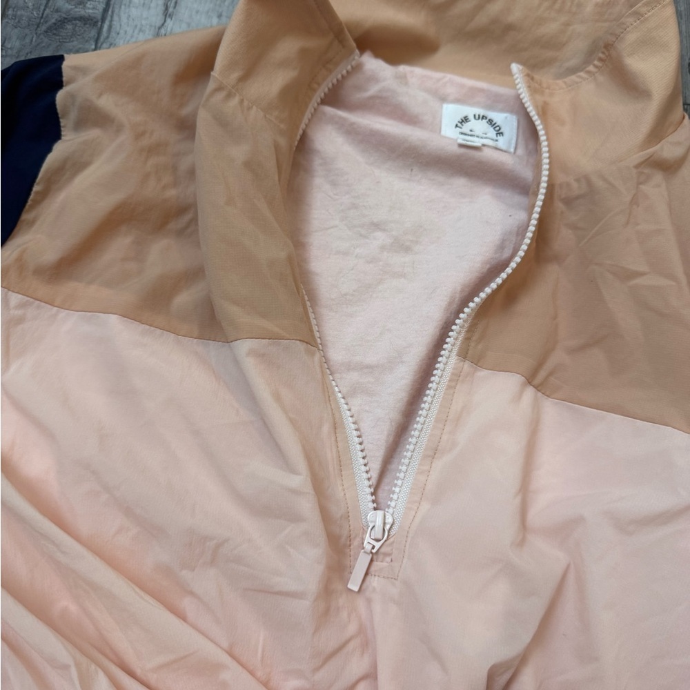 The Upside Yoko Colorblock Windbreaker Pink and Navy Utility Anorak Jacket XS - Picture 10 of 13